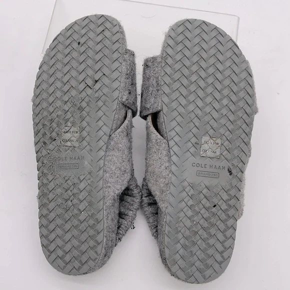 Cole Haan Women’s Size 7.0 Gray Mojave Criss-Cross Wool Comfy Slingback Slippers - Picture 7 of 8